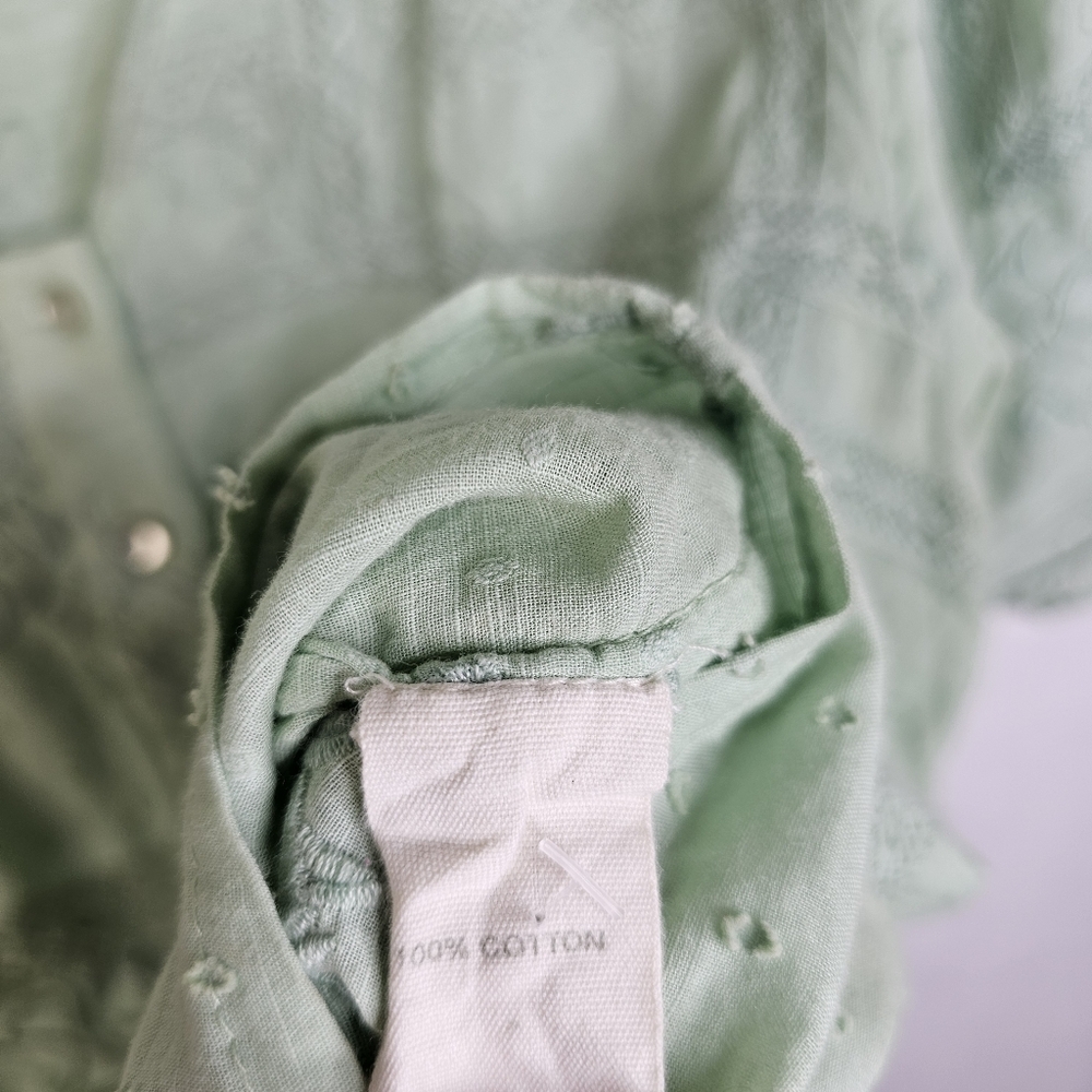 Anthropologie Delicate Green Embroidered Blouse - Picture 5 of 6